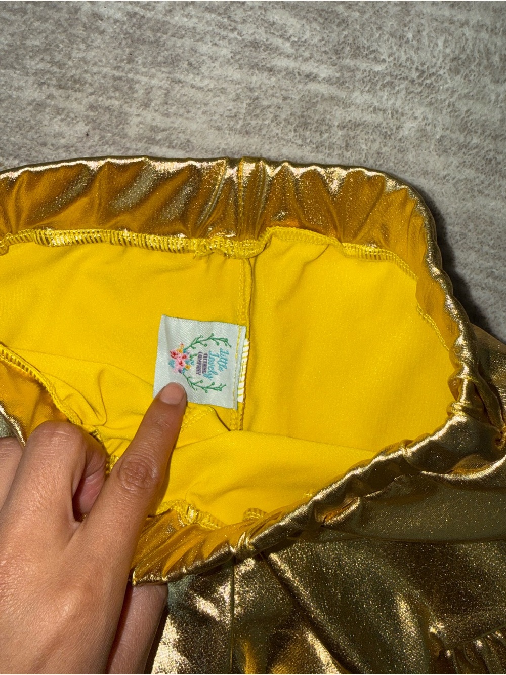 Girls Metallic Gold Ruffle Shorts - Picture 2 of 4